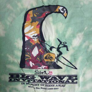 Vintage Quiksilver Eddie Aikua Would Go Big Wave Invitational Tie Dye T-Shirt
